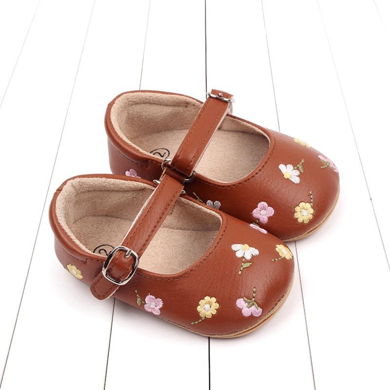 Toddler Shoes Baby Girl Princess Shoes Embroidered Flower Pattern Baby Shoes