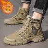 Модные высокие мужские ботинки, зимняя меховая теплая мужская обувь, рабочие защитные кроссовки, зимние повседневные спортивные кроссовки для активного отдыха, мужские ботильоны