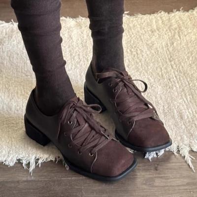 Женские лоферы с квадратным носком, туфли на среднем каблуке, дизайнерская женская обувь, модные элегантные туфли Лолиты, новое осеннее платье Mujer