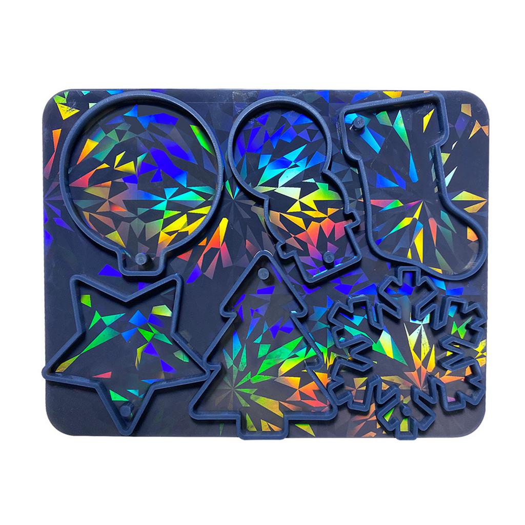 Силиконовая голографическая форма для подвески с эффектом радужного света, форма для подвески-брелка в виде снежинки, форма для смолы, форма для рождественского шарма