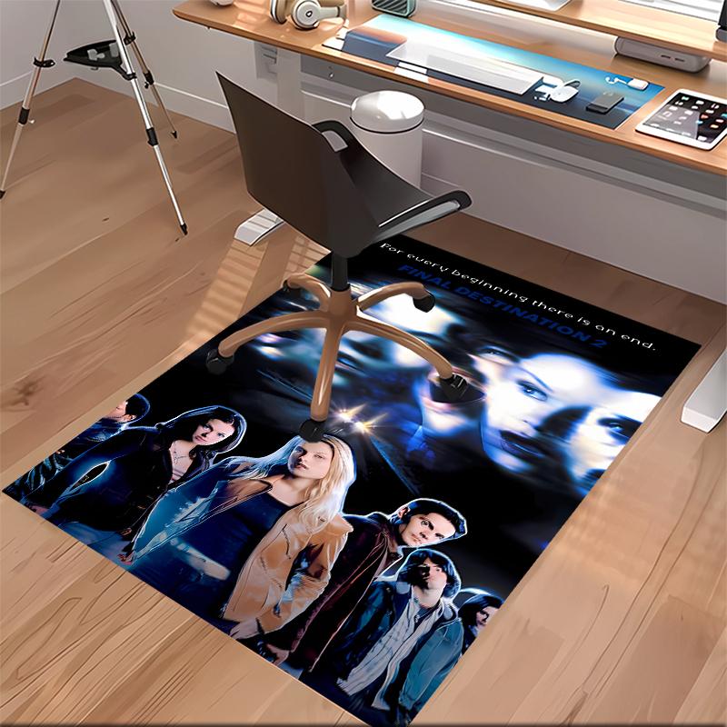 1pc Final Destination Bloodlines1 Print Area Rug - Soft, Washable Non-Slip Indoor Mat for Office Chairs, Living Room, Home Office Decorative Rug