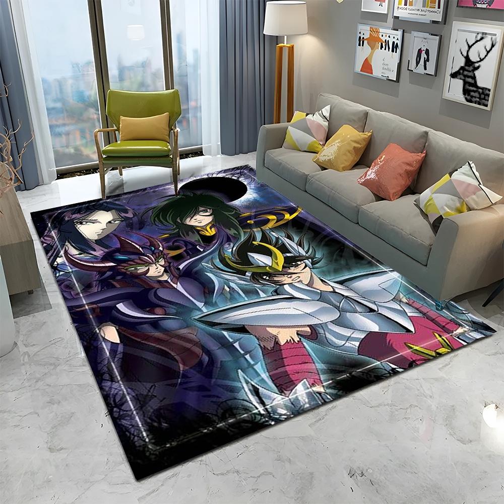 Ретро Saint Seiya ковер с рисунком аниме для дома, гостиной, спальни, дивана, коврика, декор, детский игровой коврик, нескользящий напольный коврик