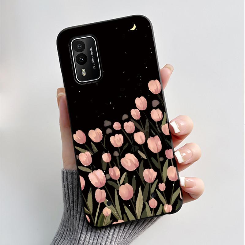 Печатный чехол для телефона Nokia XR21 Coque Capa Мягкий силиконовый черный корпус Чехол Милый Цветок Мультяшный Корпус Fundas