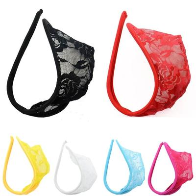 Сексуальные стринги C-String Интимное белье Линжери Сисси Трусики для мужчин Гей Эротические Кружево Цветок Прозрачные Секс Трусы Чувственное Нижнее белье