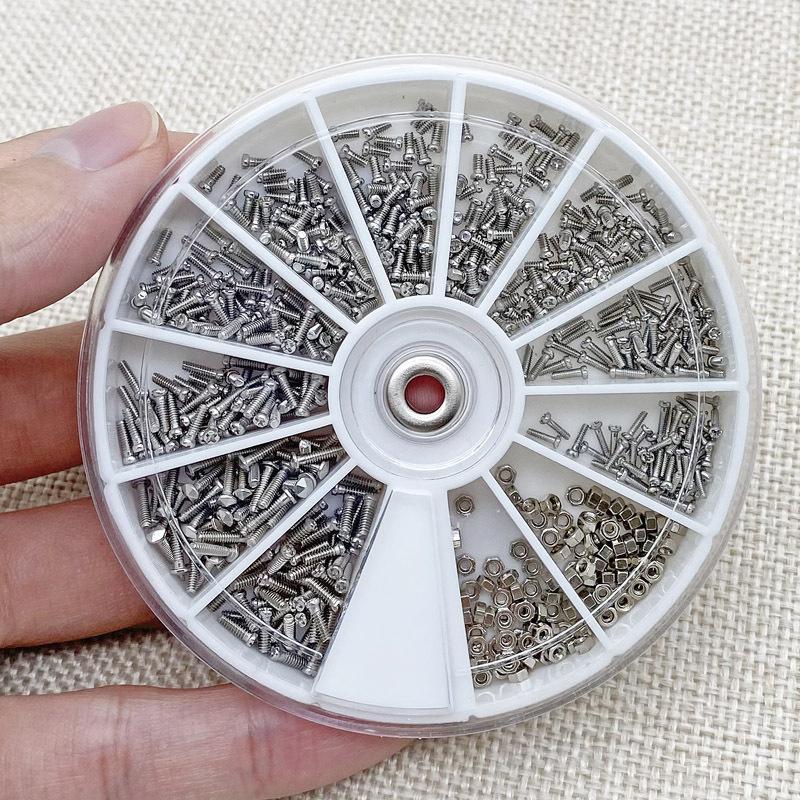 600/1200 шт. Профессиональный набор для ремонта очков для часов/очков включает винты для безрамных дужек и инструменты для фиксации солнцезащитных очков