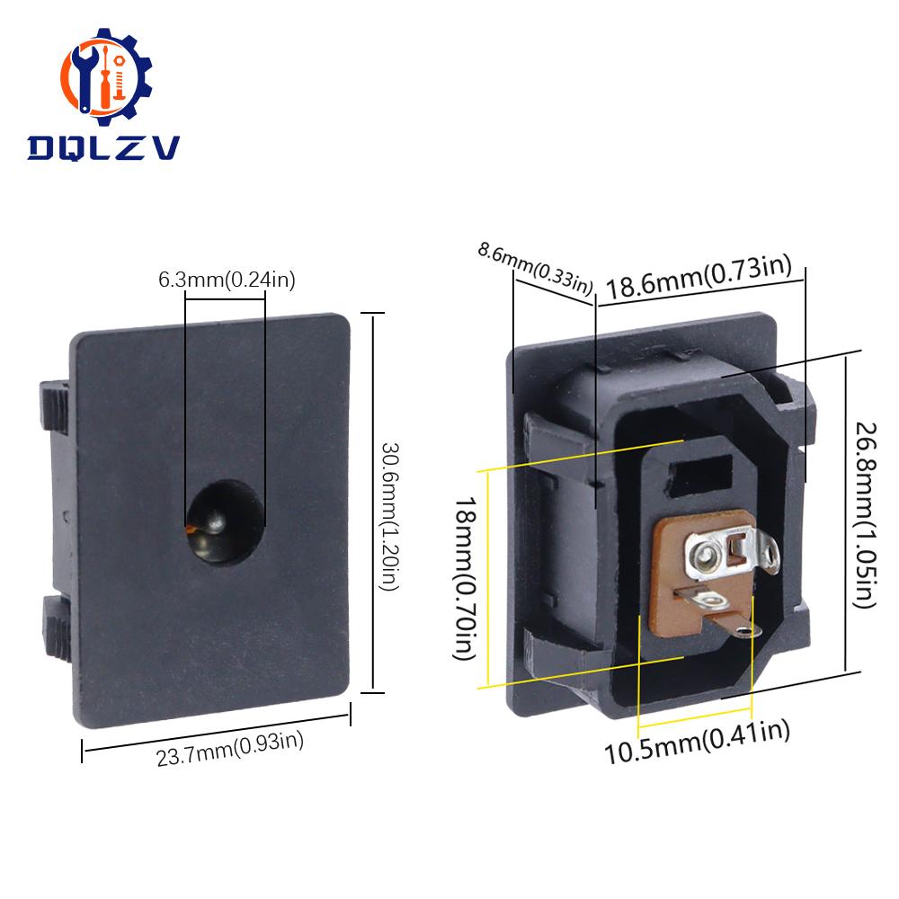 DC-019B DC Power Socket Interface With Screw Holes Black Connector 5.5X2.1mm Female Adapter Equipment Product Charging Port