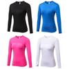 Women's Tight PRO Fitness Running Yoga Sports T-shirt Sweatwicking Quick Drying Mesh Panel Elastic Long Sleeve Top