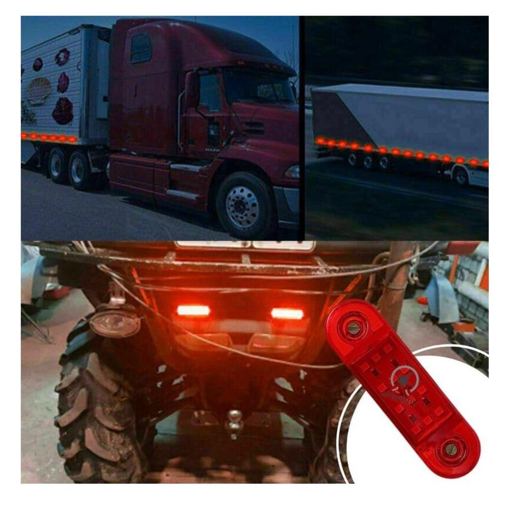 18-Pack Red LED Side Marker Clearance Lights 12V Waterproof Trailer Marker Lamps for Truck RV Heavy Duty Universal Fit