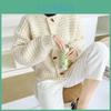 Coat Women Knitted Sweaters Cardigan 2023 Autumn And Winter Long Sleeve Loose Fried Dough Twists Retro Gentle Sweater Female
