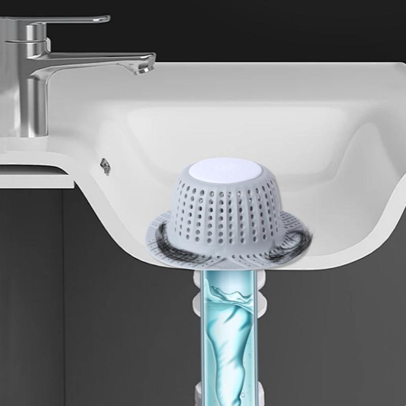 New Bathtub Drain Hair Catcher Collapsible Drain Protector for Pop-Up and Regular Drains of Shower Bathtub Tub Bathroom Sink