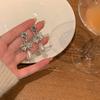 Серьги из серебра 925 пробы с корейским бриллиантовым бантом и жемчугом, серьги-соты, стильные, индивидуальные, простые серьги, тренд