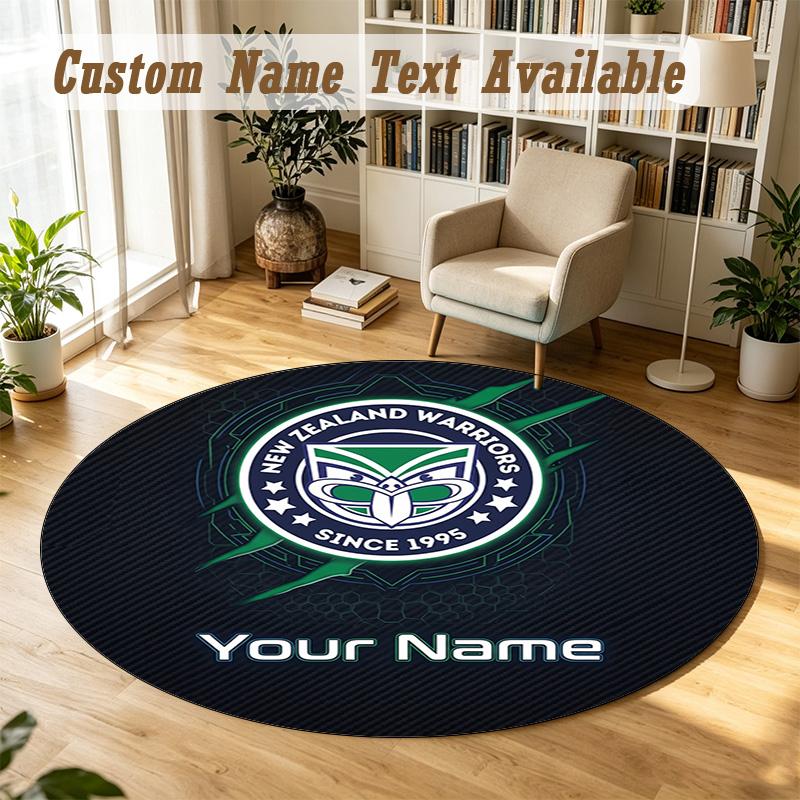 Round Rug Custom NameWigan Warriors Pattern Non Slip Carpet Home Floor Decor