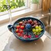 Easy Rinse Gadget Self Spinning Ceramic Berry Washing Bowl, Octopus Shape 360 Degree Vortex Herb Container Cleaning Colander, Integrated Drain