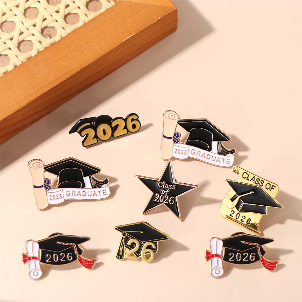 Zinc Zinc Alloy Mortarboard Brooches Class of 2026 Graduation Gift Doctorial Hat Brooch Student Gift