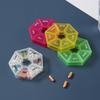 Portable One Week Seven Compartment Color Transparent Pill Storage Box Seven Day Pill Box