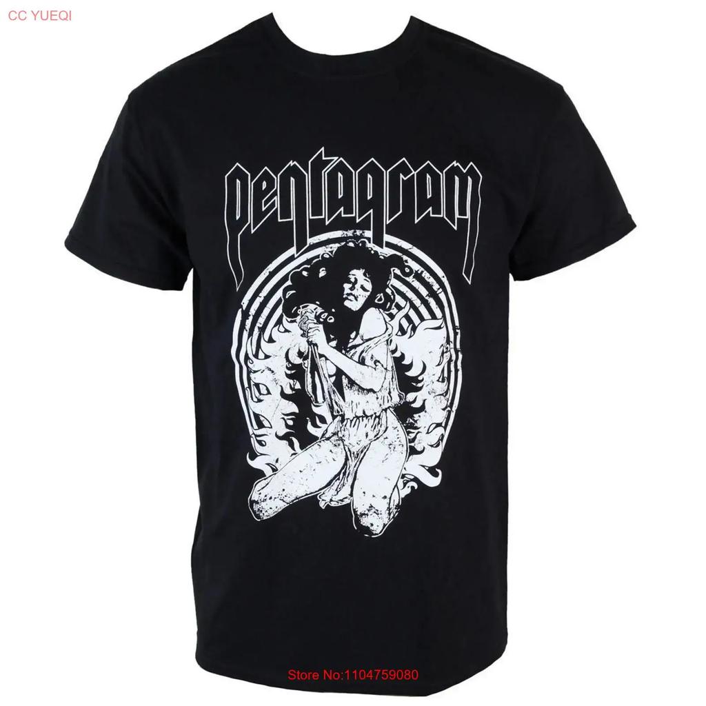 Pentagram Band Virgin Witch Футболка Черная Классическая S 5XL 1G0424 винтажная Стирка Графический Стильная дизайнерская одежда Немного