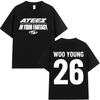 Ateez Мировой тур 2025 года in Your Fantasy Футболки Уён Kpop Корейская мода Футболка Мужская Женская Повседневная Хлопок Короткий рукав Футболка