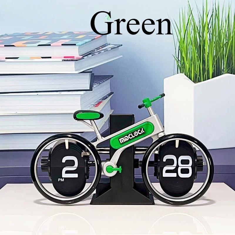 Modern Flip Desk Clock Elegant Simple Silent Nordic Bicycle Table Clock Unique Cute Clock Children Minimalist Interior Watch Office Decoration