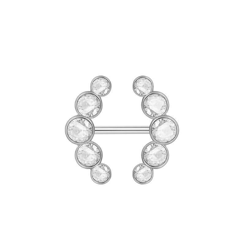 2 шт., кольцо для сосков со штангой, кольца для пирсинга, креативные украшения для тела в стиле панк, кольца с цирконом в форме сердца для женщин