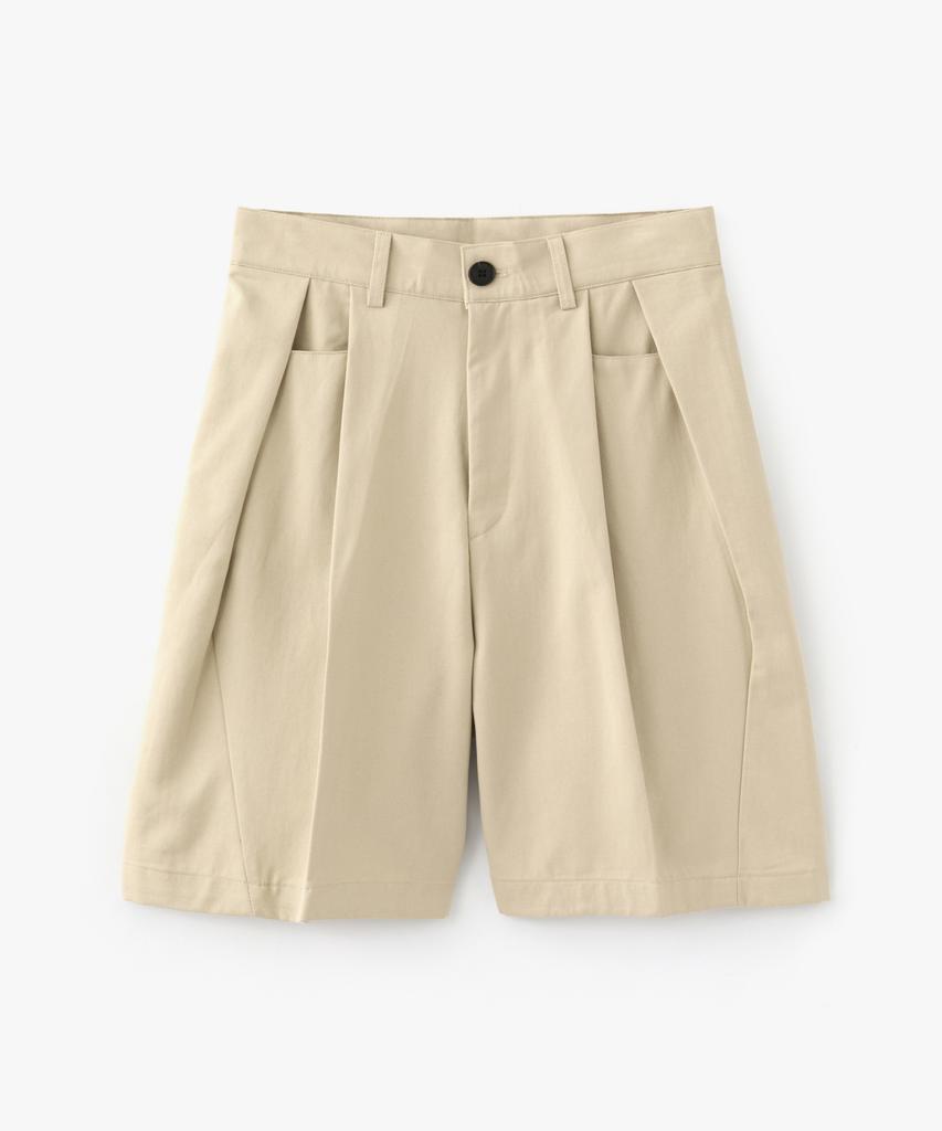 COFWI Cleve Multi-Tuck Shorts Beige