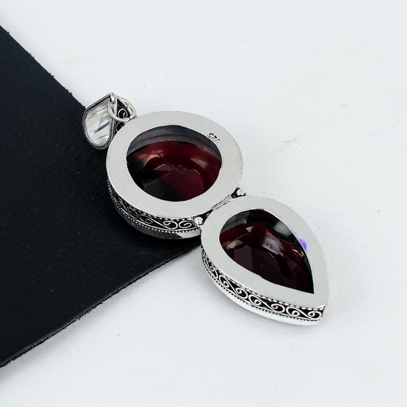 Подвеска с красным гранатом, серебро 925 пробы — дизайн ручной работы, повседневные украшения, уникальная подвеска с красным гранатом, подарки на День матери