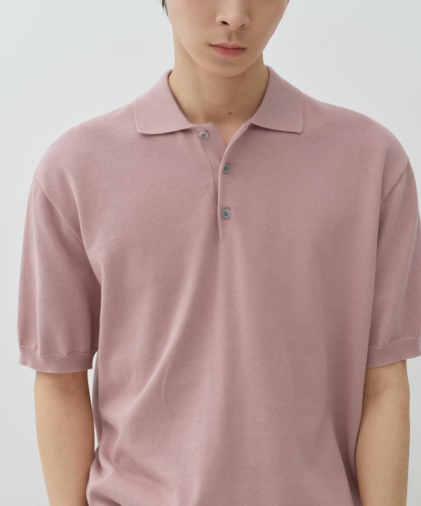 MUSINSA STANDARD Washable Supima Cotton Knitted Polo Shirt [Desert Pink]
