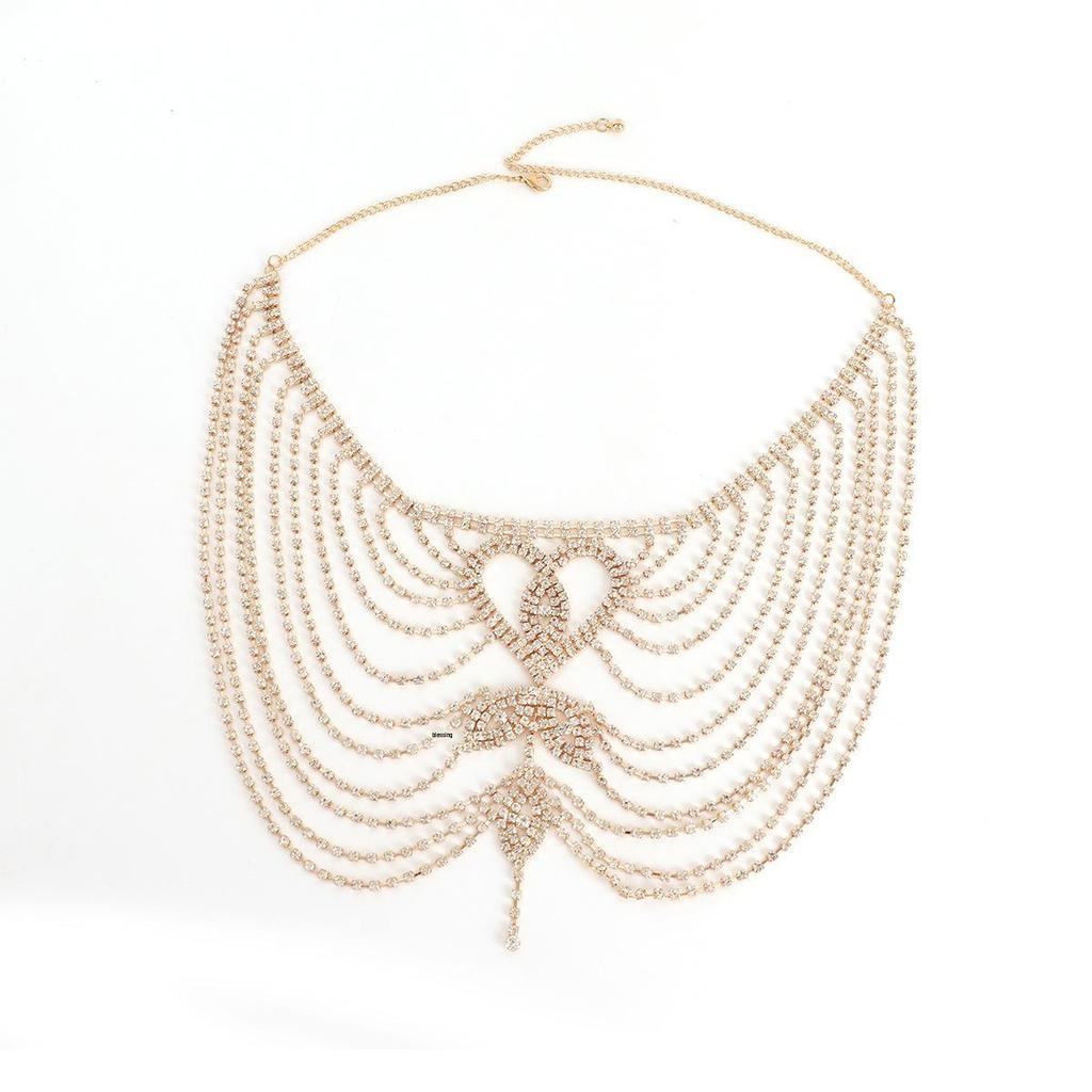 Rhinestone Tassel Hair Chain - Retro European & American Headdress Accessory