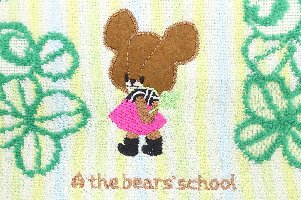 Marushin Face 34 x featuring Four Leaf Clover and 4335001800 Towel, "The Bears' School," 80cm, Jackie, 100% Cotton,