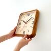 KATOMOKU Muku Clock 19 Walnut Wall Clock with Continuous Second Hand, km-133WARC, 280mm x 220mm (Radio-Controlled Clock)