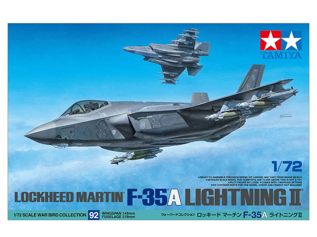 Tamiya Коллекция Warbird Series Lockheed Martin Lightning II Пластиковая модель 60792 1/72 № 92 F-35A