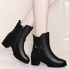 High-quality Soft Leather Spring Autumn Boots Women's Shoes Rough Heeled Boots Women's Leather Boots Women's Boots