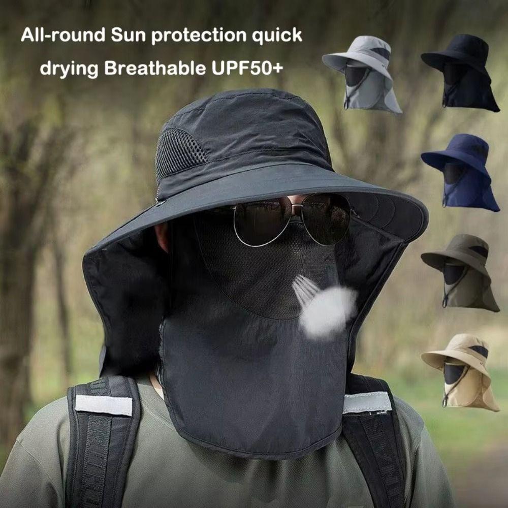 Caps Mask Set Fisherman Hat Sunscreen Sun Hat Durable Bucket Hat Outdoor