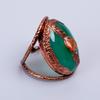 Овальный зеленый халцедон драгоценный камень кольцо вечности гальванопластика бохо ювелирные изделия медь V-62