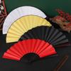 DIY Chinese Folding Fan Hand Silk Cloth Folding Fan Wooden Bamboo Antiquity Folding Fan DIY Calligraphy Painting Gift for Friends