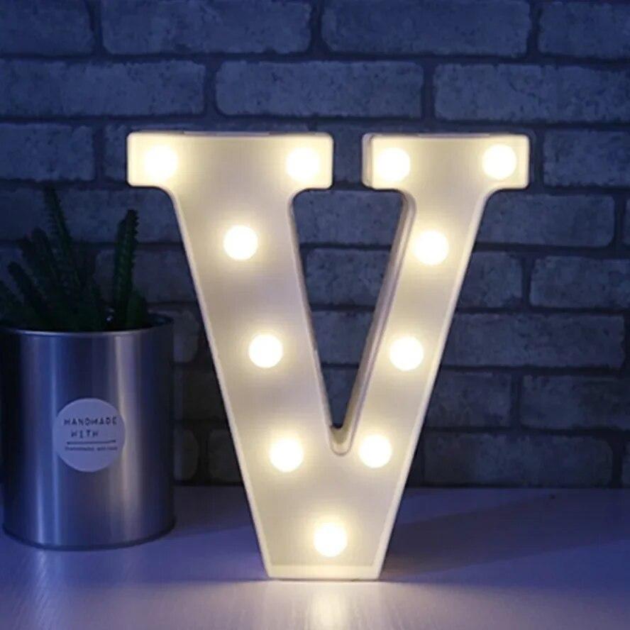 Alphabet Letter LED Lights Luminous Number Lamp Battery Warm Night Light for Home Wedding Birthday Christmas Party Decoration