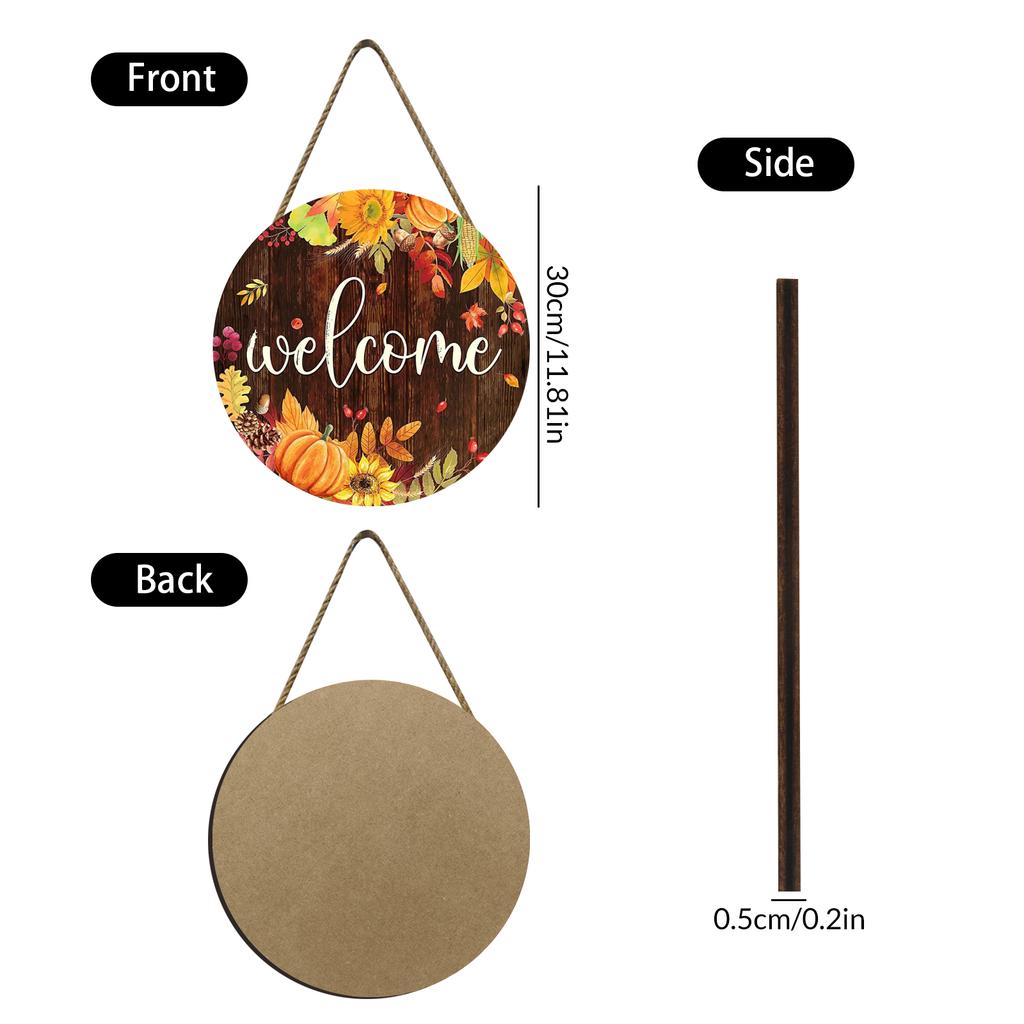 Pumpkin Wooden Welcome Door Hanging, Home Window Wall Decoration