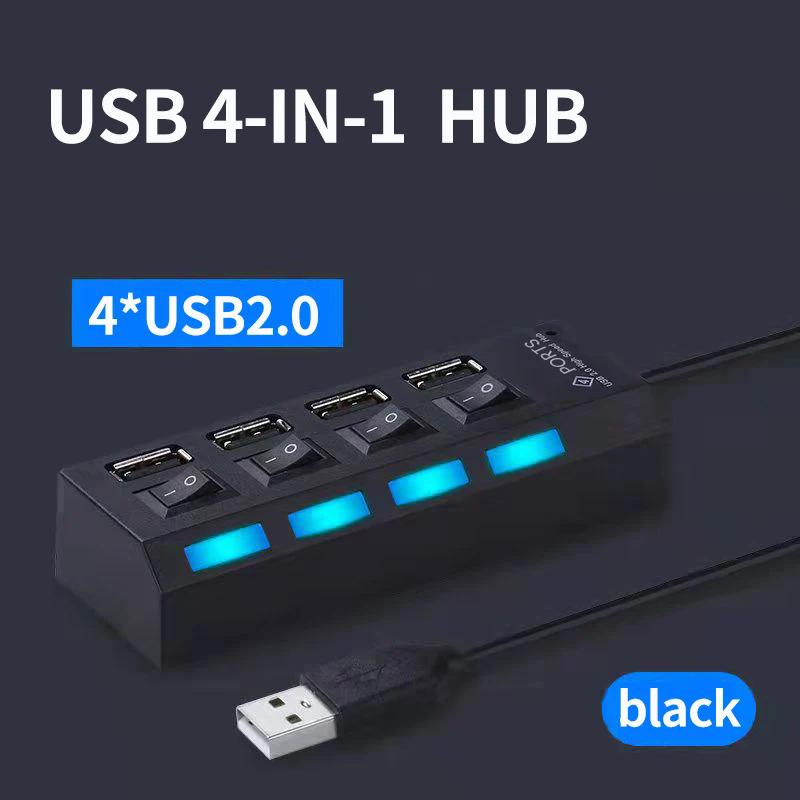 USB HUB 2.0 4/7-портовый несколько расширителей Концентратор USB 2.0 с переключателем Мульти USB-разветвитель Использование адаптера питания Компьютерные аксессуары