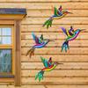 3D Красочные Садовые Птицы Скульптура Уличный Железный Подвесной Декор Украшения, Настенное Искусство Декорации для Забора Патио Балкона Гостиной