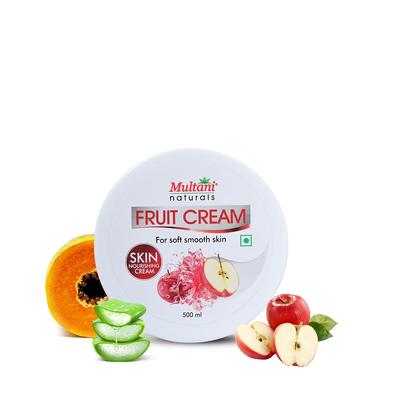 Multani Naturals Фруктовый крем Увлажняющий с яблоком, быстро впитывающийся, нелипкий, для лица, рук, тела, 500 мл