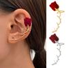 Rose Flower Ear Cuff Non-Piercing Ear Bone Clip Creative Lightweight