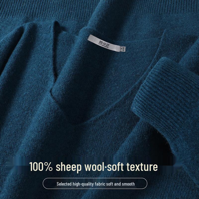 SNOWFLYING Женский базовый трикотажный свитер с V-образным вырезом из 100% мериносовой шерсти