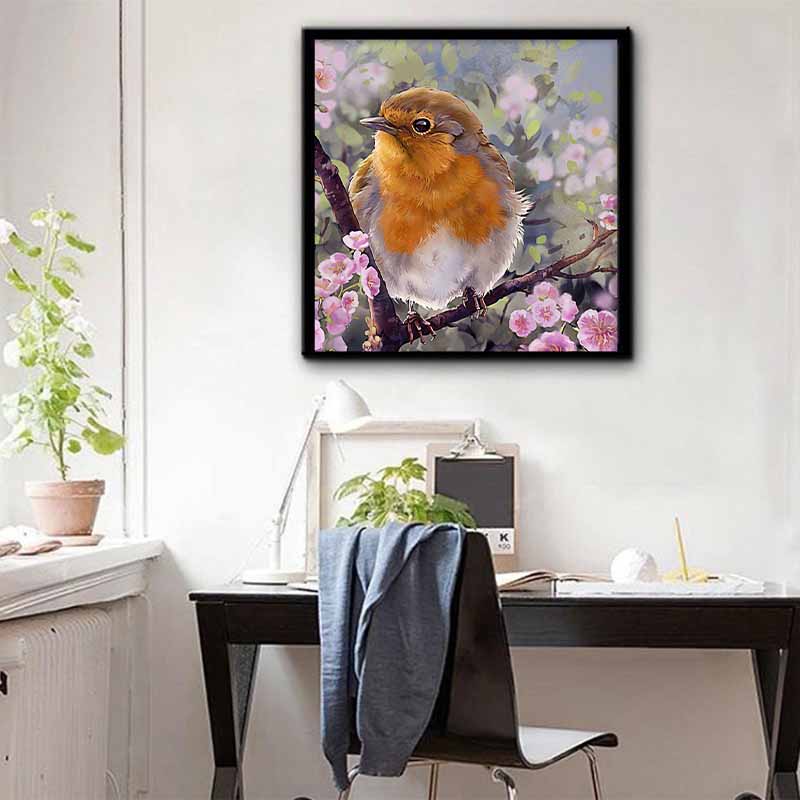 New Arrival 5D DIY Full Circle Diamond Painting "Bird on a Branch" Embroidery Cross Stitch Home Decor Gift