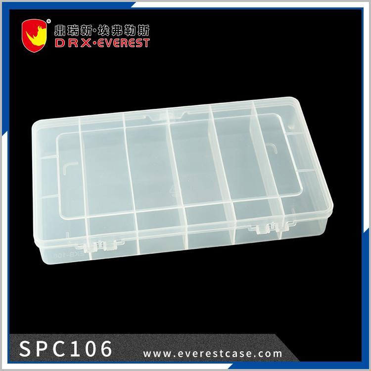 China Factory Organizer Compartment Parts Container clear Plastic Storage Box with Removable Divider