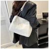 Large Capacity Furry Shoulder Tote Bag Simple Texture Commuter Shoulder Bag Luxury Winter Fashion New