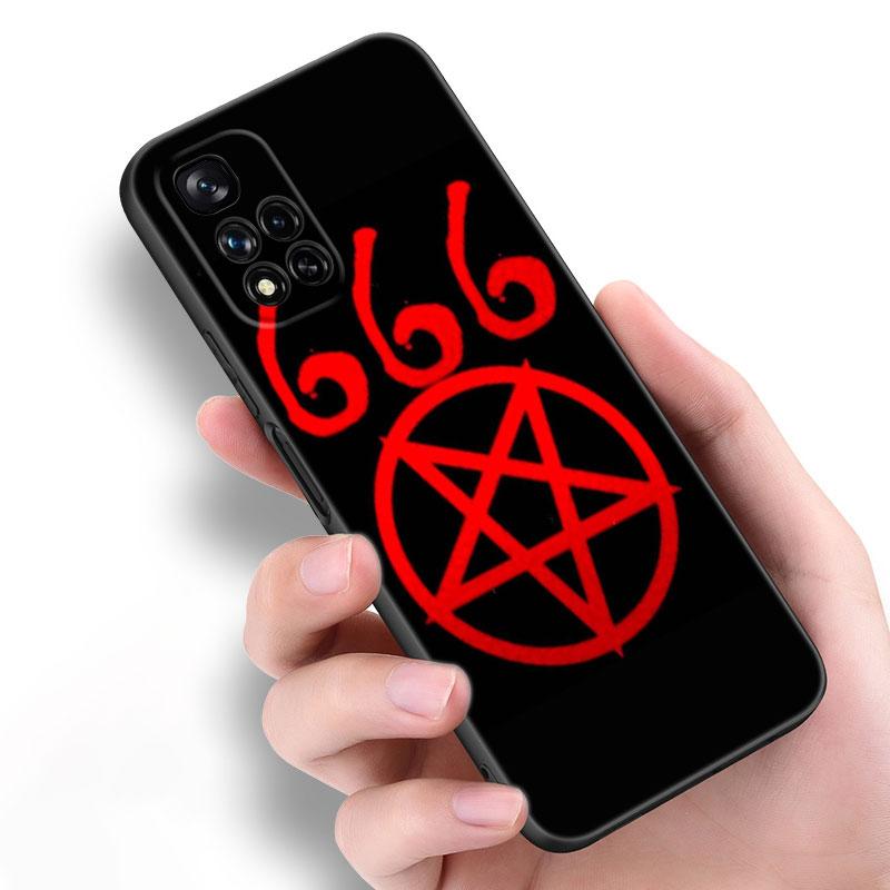 Pentagram 666 Demonic Satanic Black Silicone Phone Case For Xiaomi POCO X3 X4 NFC F5 M3 M4 M6 X5 X6 Pro F3 F4 GT 5G C55 C65 M5