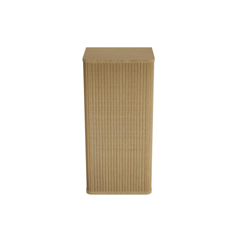 Wall-Mounted Storage Cabinet, Wall Cabinet for Bathroom in Oak Color, Wall-Hanging Bathroom Cabinet with Groove Design for Small Spaces