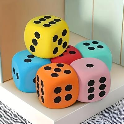 Набор игральных костей Color Giant Foam Dice - 6 предметов, многофункциональные аксессуары для вечеринок и головоломок