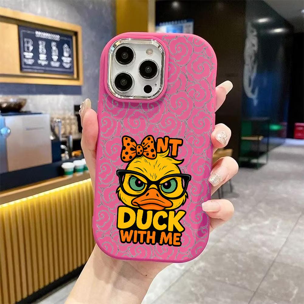 Phone case: 2D flat case suitable for iPhone 18, 17, 16, 15, 14, 13 Pro cases, couple styles, Angry Duck, Christmas and Halloween gifts