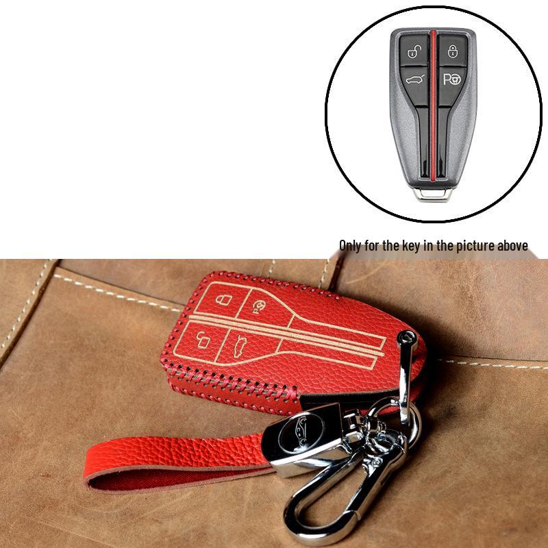 Premium Handmade Leather Key Case for Hongqi H5, 2023 H6, HS3, HS5, HS7, H9 - Women's Edition