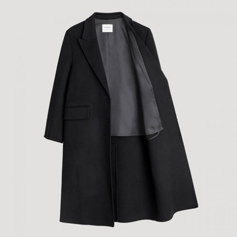 She S miSS Wool Two Button Handmade Coat Swhcto42020 Bk